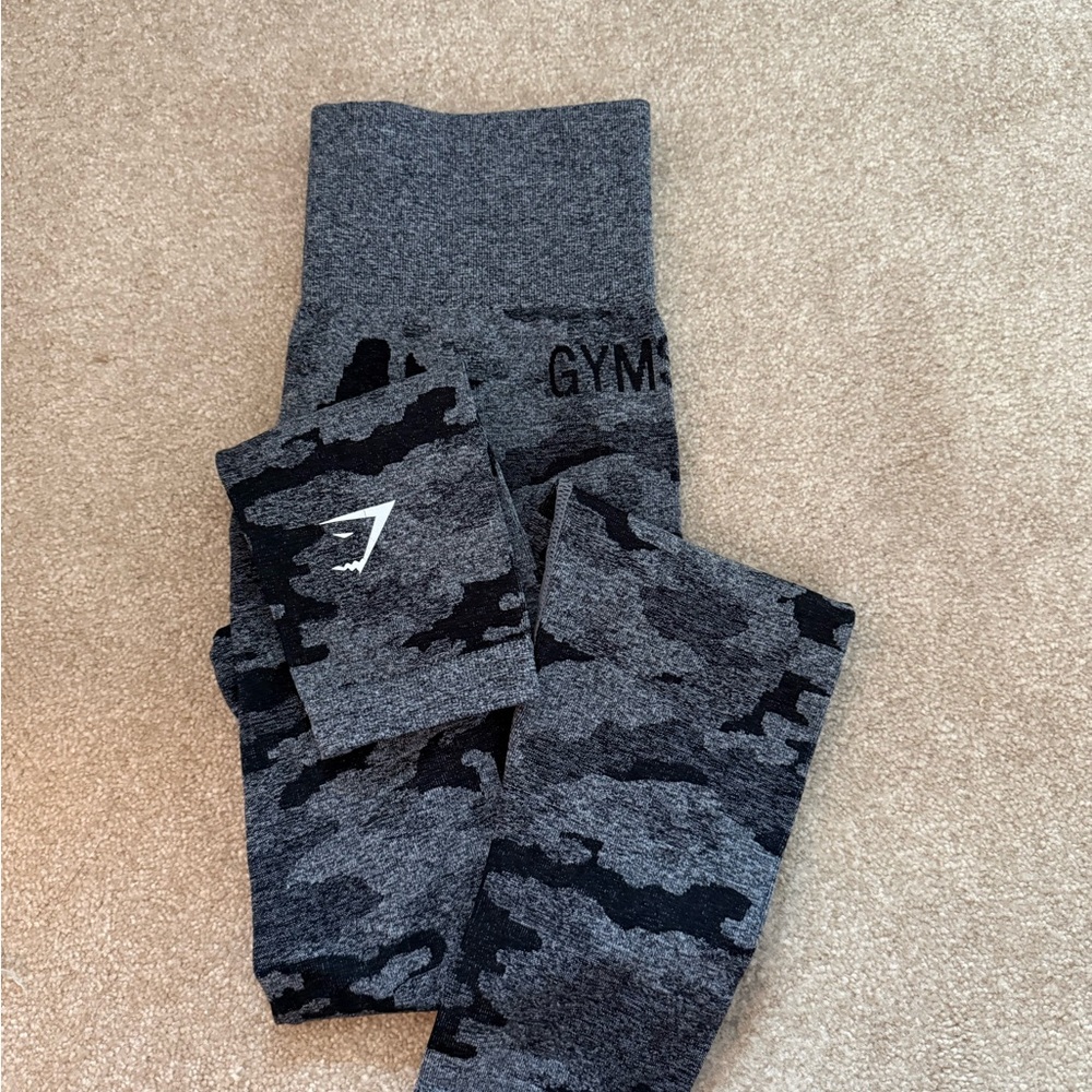 Gymshark Dark Grey Camo High-Waist Leggings